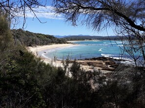 view of safe Shelly beach from Toragy point