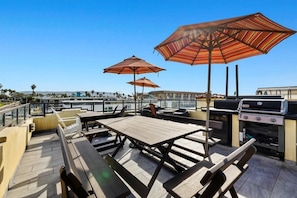 Roof deck with Weber gas grill and amazing views