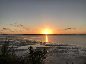 Sunsets are always spectacular from the edge of the bluff on the property.