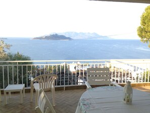 Balcony View of Moni an Island inhabited wild goats & birds.