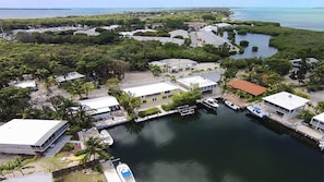 Aerial view of entire property and its surroundings.