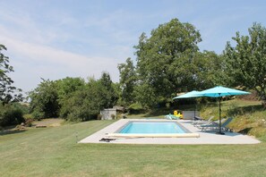 The pool from outside the gite. 