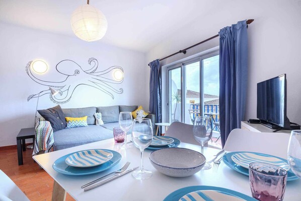 A stunning, open plan living space. Beautiful views across the village & cliffs