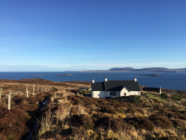 The view from the back of the property over Loch Snizort. 