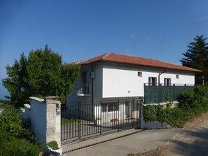 the entrance to the villa with movable gates
