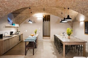 Dining room and kitchen