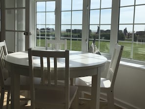 Bay window overlooking the beach