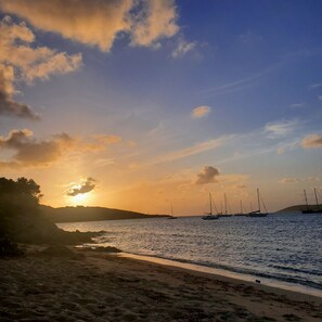 Sunrise on our beach.