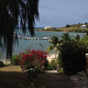 View from the walkway to our beach across to the Yacht Club.