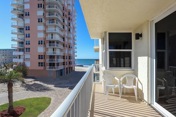 Private Balcony at Estero Beach And Tennis Club 202C offers view of the Gulf