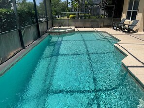 Pool with hot tub