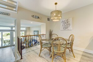 Dining area and living room