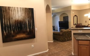 Looking from kitchen into living room