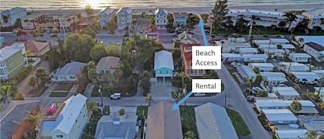 This really is a short walk to the beach & trolley stops - great location! 