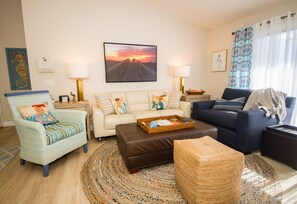 Comfortable living area - I took the picture above the sofa walking to the beach