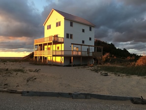 Birch House at sunset