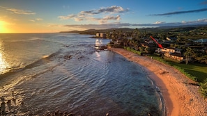 HALE OHE SUNSET AERIAL VIEW WEST