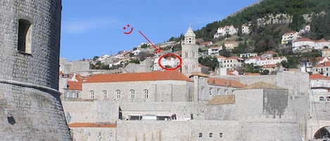 Location of the apartment, viewed from the Old Town Dubrovnik