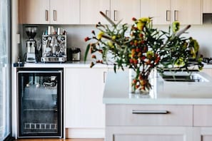 This stylish and well-equipped kitchen has your own personal coffee machine