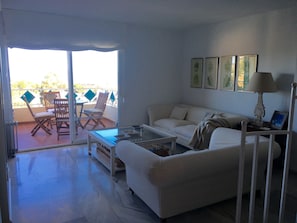 living room with terrace