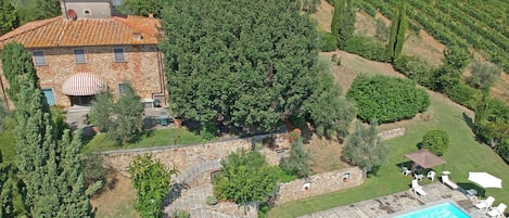 Aereal view of the villa, welcome to Chianti!