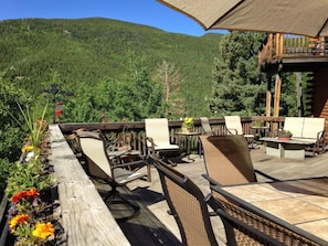 The deck is a great place to enjoy the beauty of the  mountains!