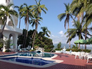 Two beautiful pools with view of Las Hadas golf course and Manzanillo Bay