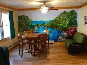 Game Table and Mural, Fly Fishing the Savage River