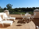 Main private sun roof terrace overlooking golf course 
