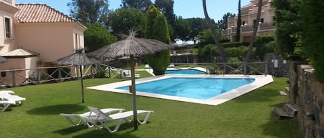 Beautiful communal gardens and pools