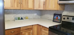 Generous counter space