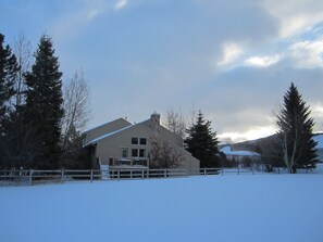 Morning view of townhouse
