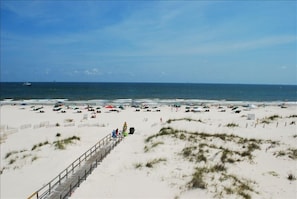 View of beach and boardwalk