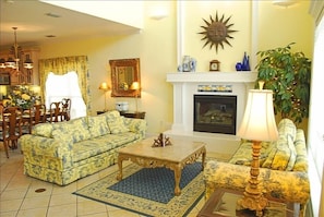 One of the main level living areas