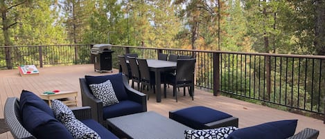 Expansive outdoor living space 1200 sqft wrap-around deck