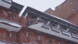 View of the slopes from the balcony, south