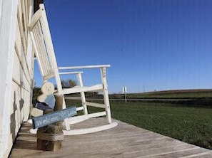 Sunny day on front porch 