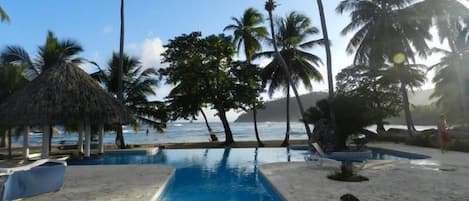 Private infinity pool by the beach