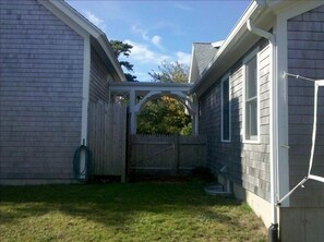 Awesome outdoor shower with privacy fence! Hot & Cold water