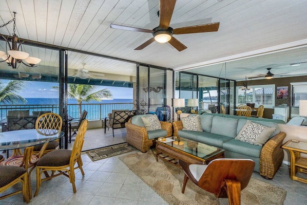 Living room with ocean view