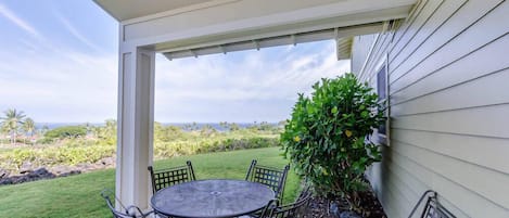 Lanai with golf course view