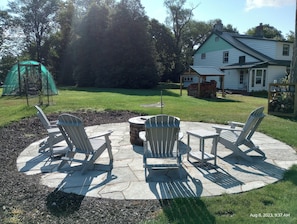 Enjoy a cookout at the new fire pit.  Firewood and cooking utensils provided.