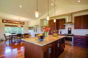 Beautiful kitchen with spacious dining area 