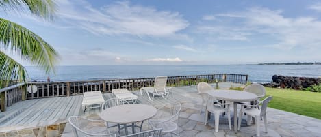 Private oceanfront house w/ blue water views