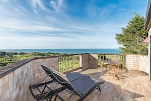 Patio furniture with ocean view
