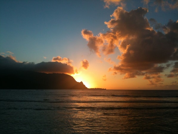 Hanalei Bay Sunset over Bali Hai a short walk away