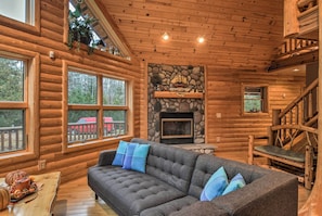 Living Room | Floor-To-Ceiling Windows | Fireplace