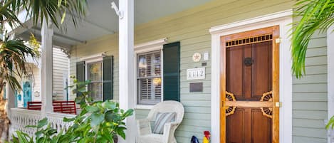 Enjoy morning coffee on your front porch.