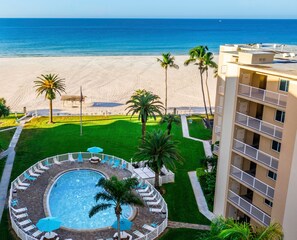 Overlook both the Gulf and heated Beachfront pool from unit