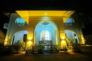 Sri Lankan Villa Front View at Night